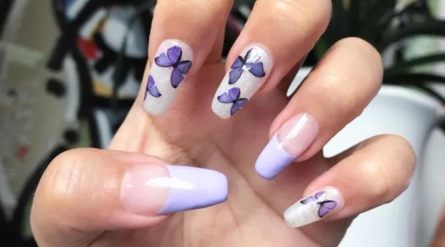 butterfly french nails