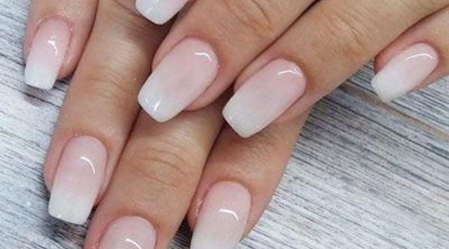 French Nail Tips in a Subtle Pink Ombre