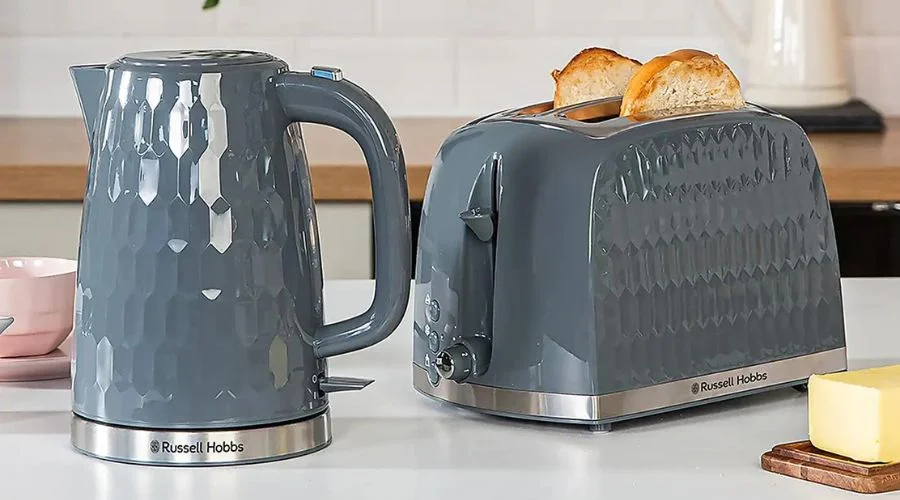 Russell Hobbs Grey Honeycomb Kettle and Toaster Set