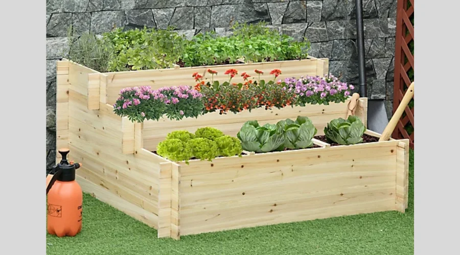 Outsunny 3 Tier Raised Garden Bed Planter Box