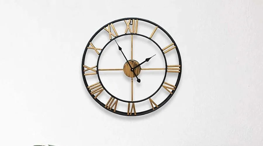 Oversized Decorative Wall Clock with Roman Numerals 