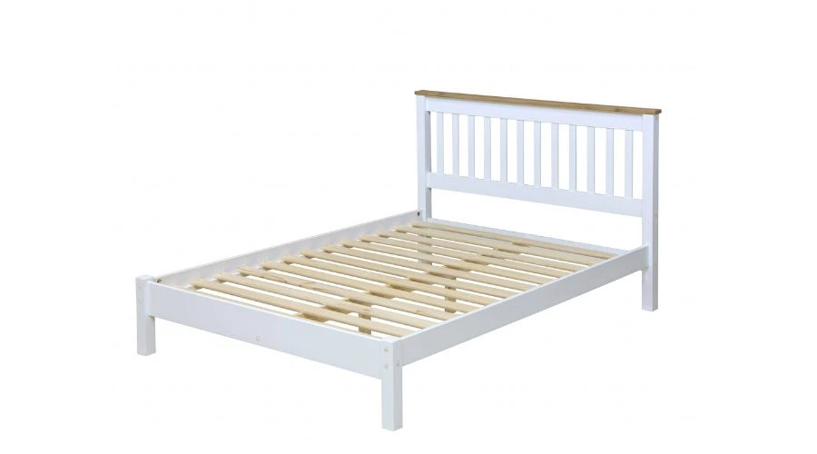 Capri Slatted Low End Bed Frame - White Double