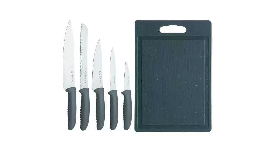 5 Piece Speckle Knife Set and Chopping Board