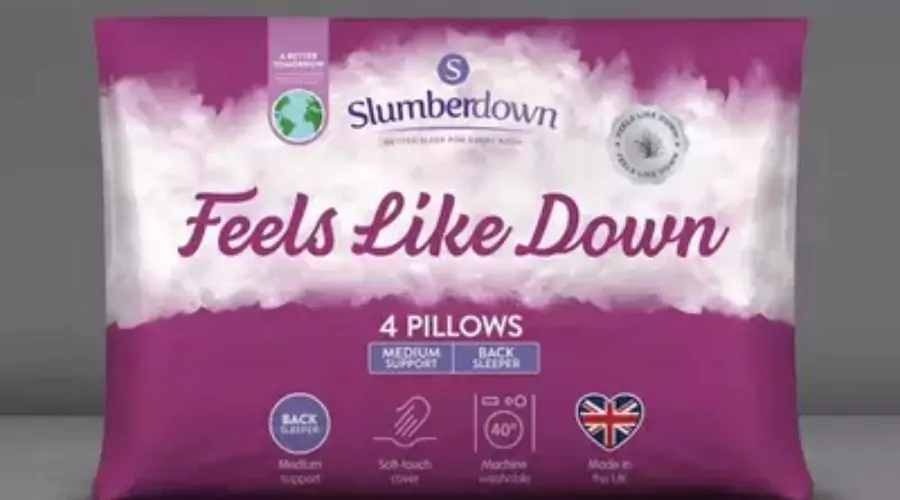 Slumberdown 4 Pack Feels Like Down Medium Support Pillows