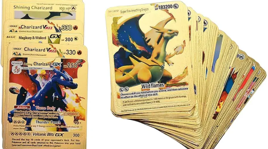 55pcs Pokémon Metal Foil BlackSilverGold Mint Cards | frontceleb 