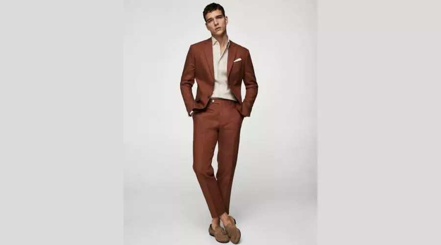 Bespoke rust brown suit for men