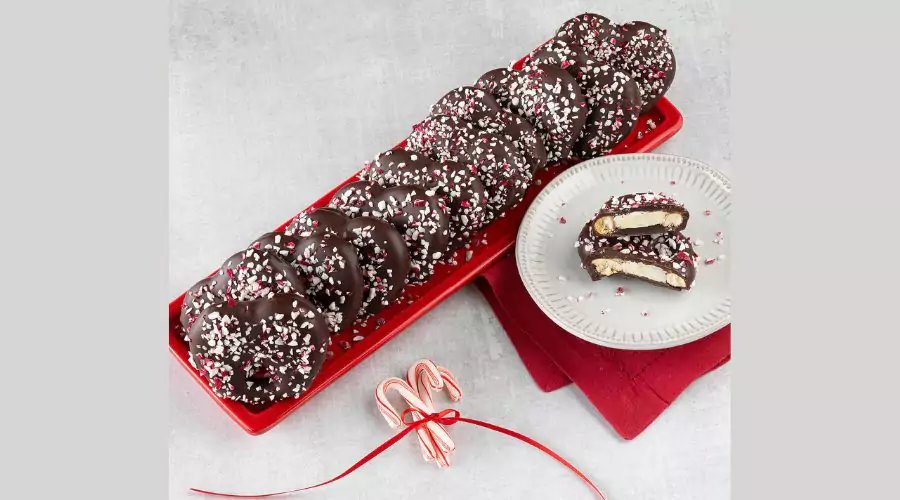 Landies Candies 12 Dark Choc Peppermint Truffle Pretzels 