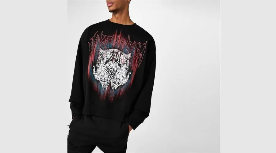 Just Cavalli Luxury Italian Sweatshirt Tiger Nero