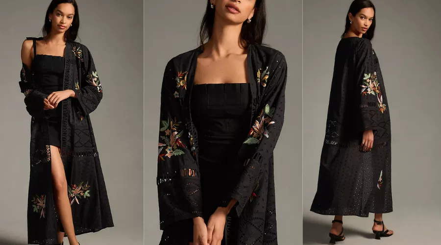 By Anthropologie Embroidered Lace Kimono | Frontceleb
