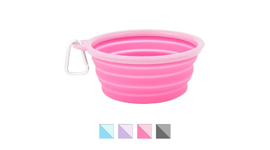 Collapsible silicone travel dog bowl 