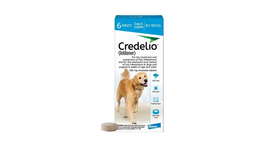 Credelio Chewable Tablet for Dogs, 50.1-100 lbs, (Blue Box)