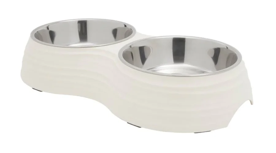 Double dog bowl with stainless steel 