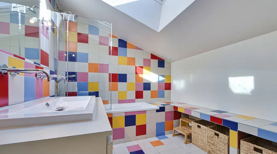 Alpes multicolour bathroom floor tiles | Frontceleb
