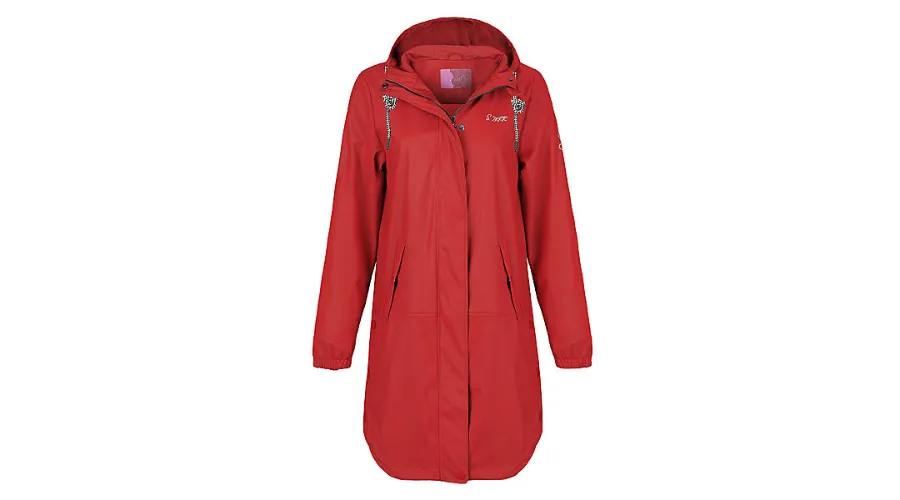 DINGY WEATHER Raincoat women's waterproof rain jacket lined red | Frontceleb