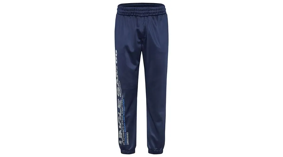 Uncle Sam Sports pants with logo lettering jogging pants blue