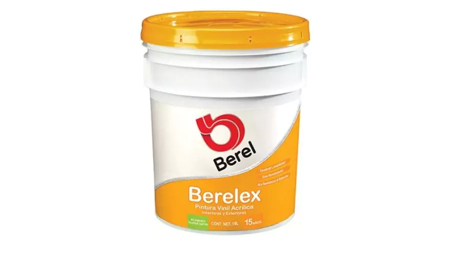 Interior/exterior acrylic vinyl paint berel pastel white 19 liters satin