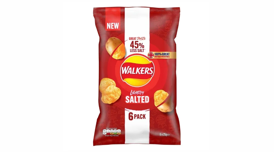 Walkers Less Salt Lightly Salted Multipack Crisps 