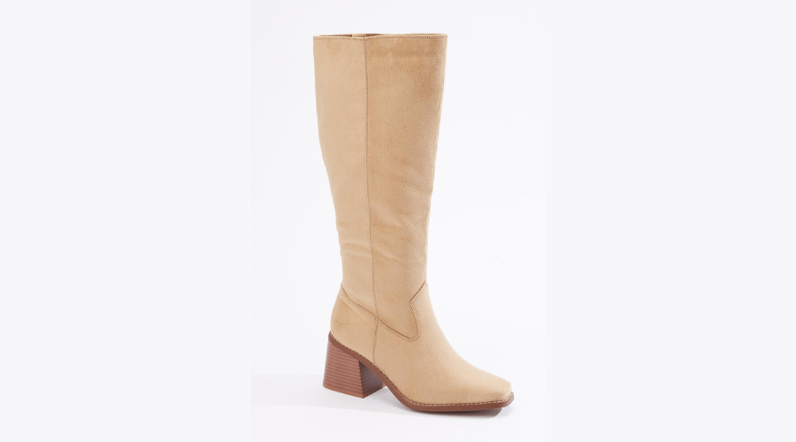 Square Toe Tall Chunky Boots
