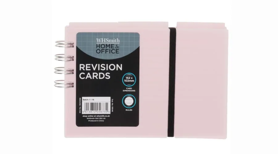 WHSmith Assorted Pastel Colours Spiral Bound Revision Cards