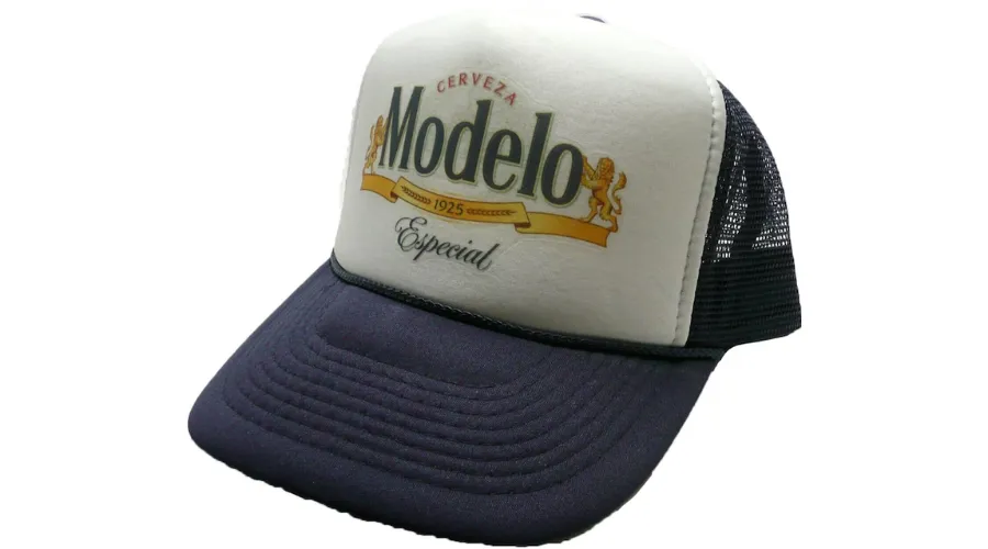 Modelo Beer Trucker Hat Mesh Hat Vintage Snapback Hat Navy Blue