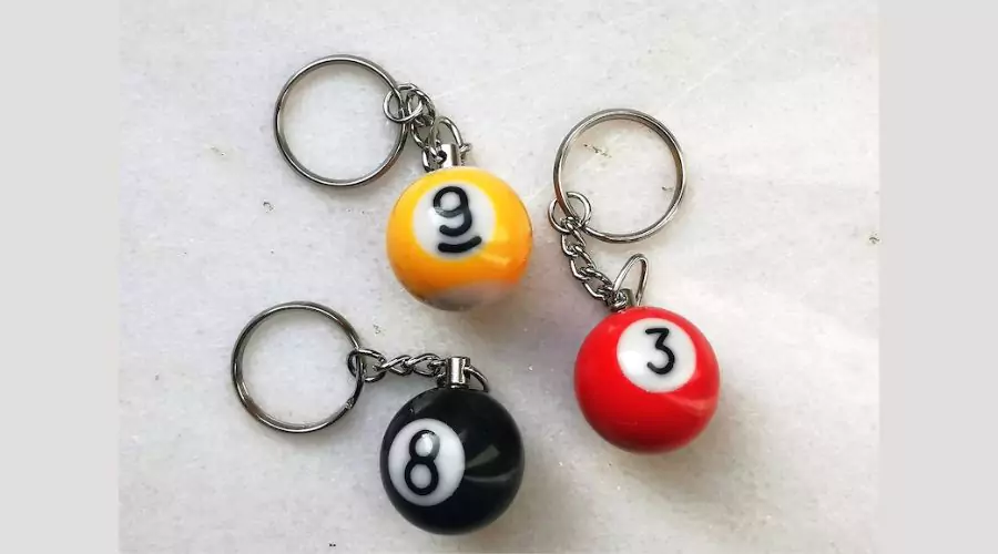 Pool ball 8 ball keychain, lucky bag charm, y2k magic keyring, solids