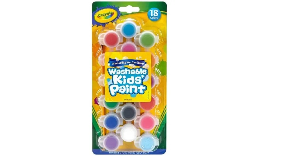 Crayola Washable Kids Paint Pots and Paintbrush, Painting Supplies