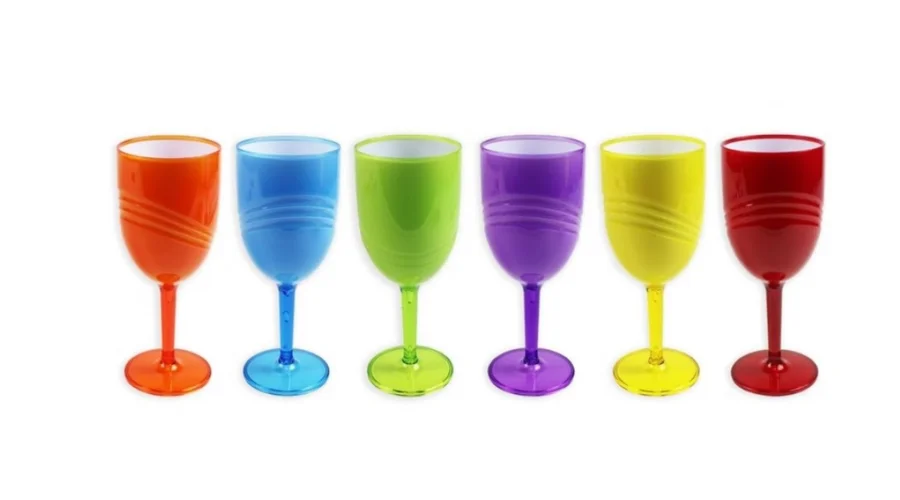 6 Colored Wine Glasses by shop4allsorts