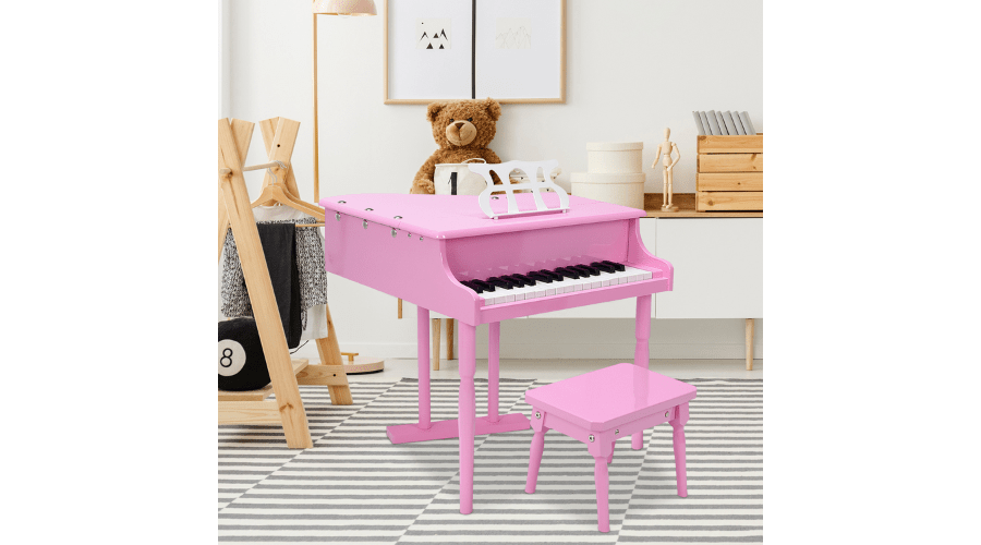 Costway 3–Key Grand Piano in Pink