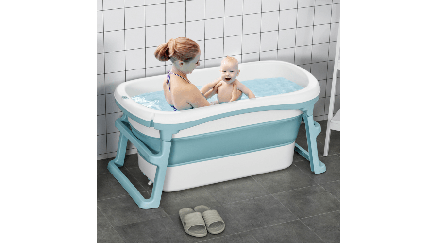 Folding Baby Bath Tub for Toddlers and Kids with Top Cover