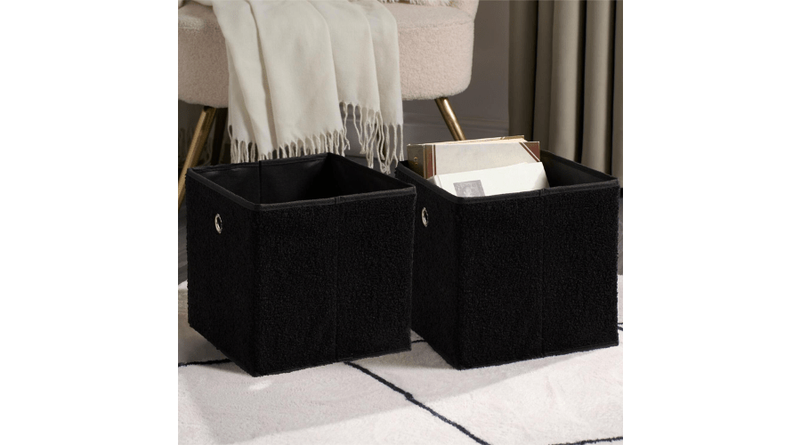 Pack of Boucle Cube Storage Boxes by OHS