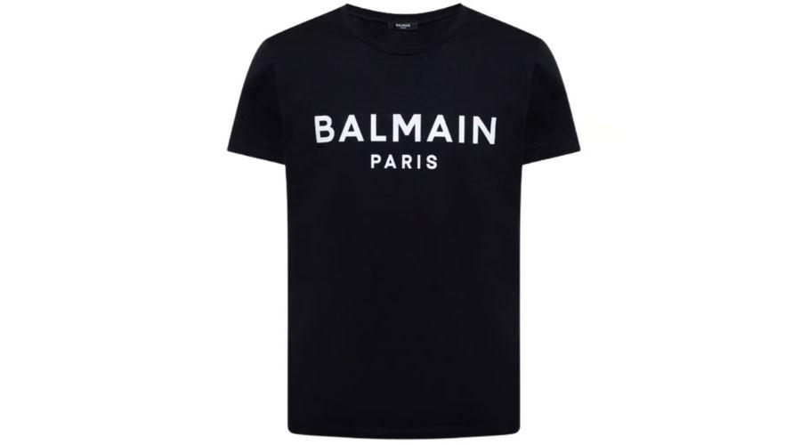Balmain Paris Print Logo Black T-Shirt