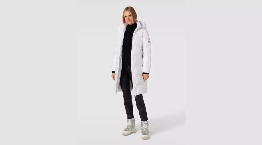 Down coat with zippered pockets - off-white