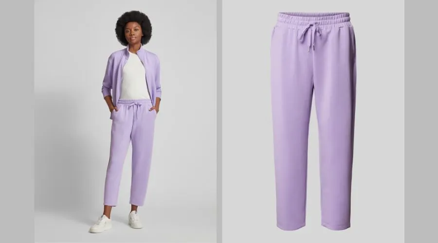 Sweatpants with Elastic Cuff - Purple