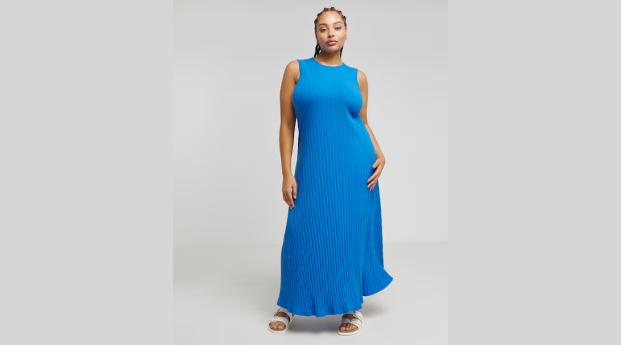 Blue Soft Ribbed Maxi Dress - £32 (was £34)