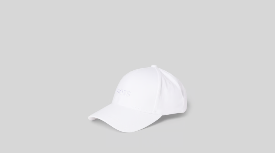 Cap with embroidered logo, model 'Zed' - white