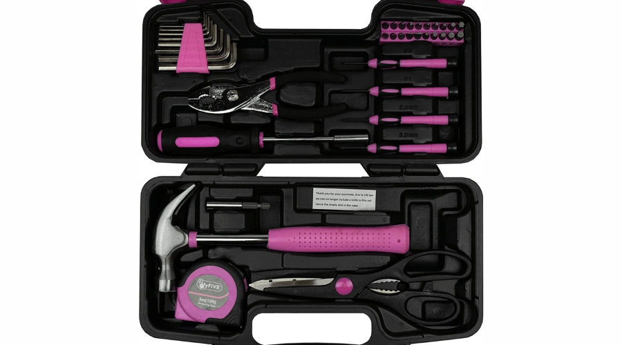 Hyfive Pink Tool Kit with Pink Hammer