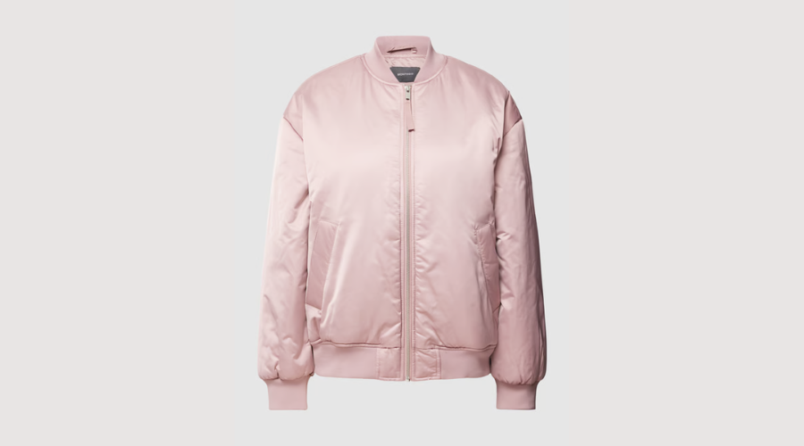 Imitation satin bomber jacket - Pink