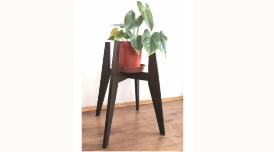 Pollny Brown Handmade Solid Wood Plant Stand Pot Stand 