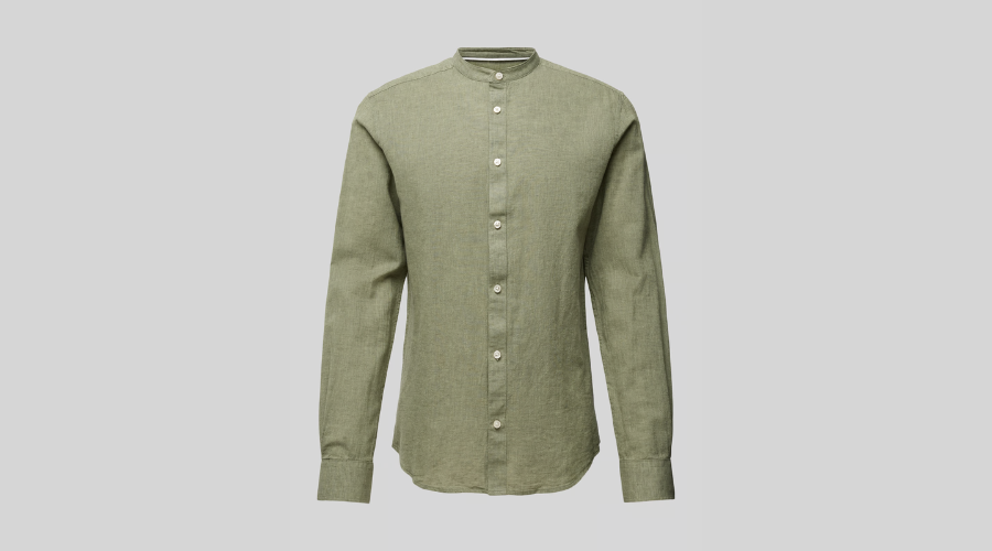 Regular fit Casual shirt with a stand-up collar, CAIDEN Model - light green 
