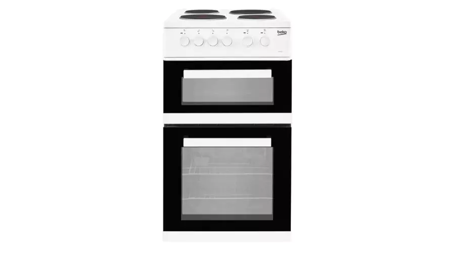 Beko KD533AW Electric Cooker with Solid Plate Hob 