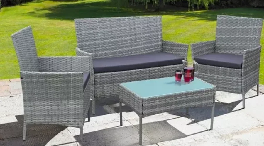 4 Piece Rattan Outdoor Furniture Garden Sofa Set