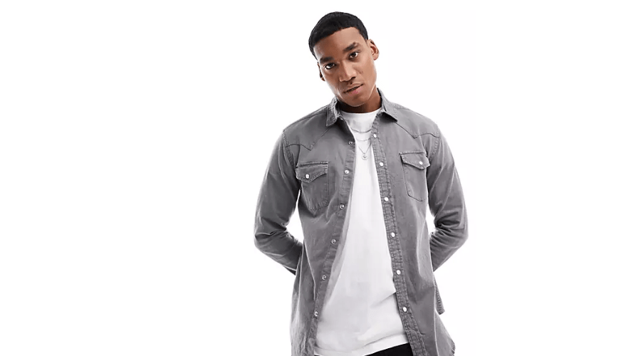 ASOS Design Skinny Western Denim Shirt
