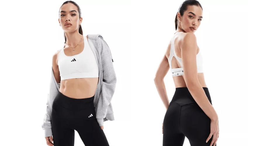 Adidas Training – Train Essentials – Medium support sports bra in white