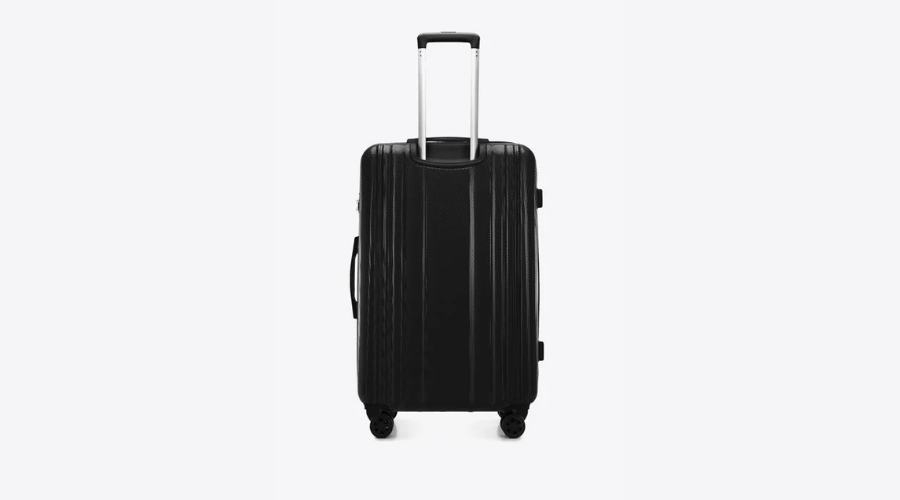 Large honeycomb embossed polycarbonate suitcase black coloured | Frontceleb