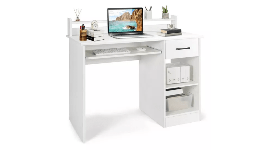 Office Desk Wooden With Keyboard Tray For Home Office