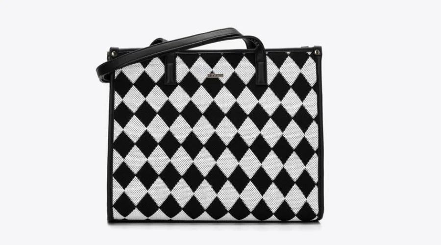 Patterned front shopper bag