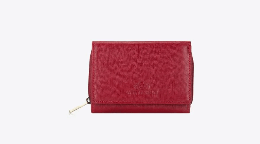 Women’s Red Grain Leather Wallet 