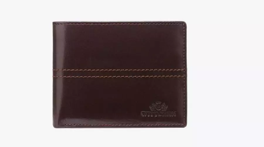 Dark Brown Leather Wallet with RFID
