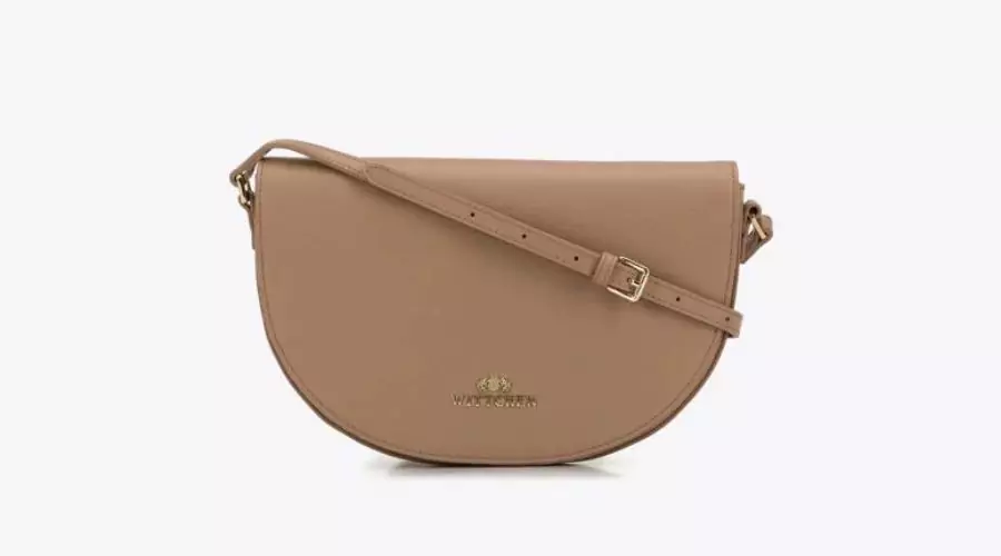 Grained Leather Saddle Bag for Women