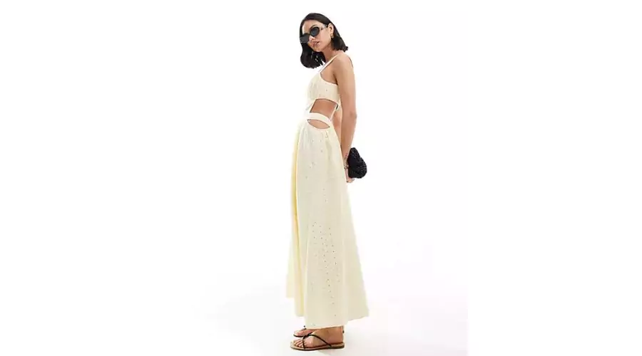 Maxi sundress in honeydew with cut out detail